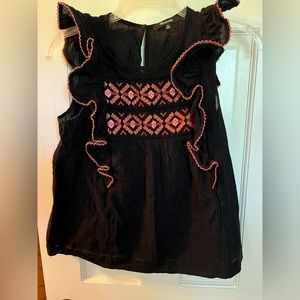 Madewell embroidered flutter sleeve tank